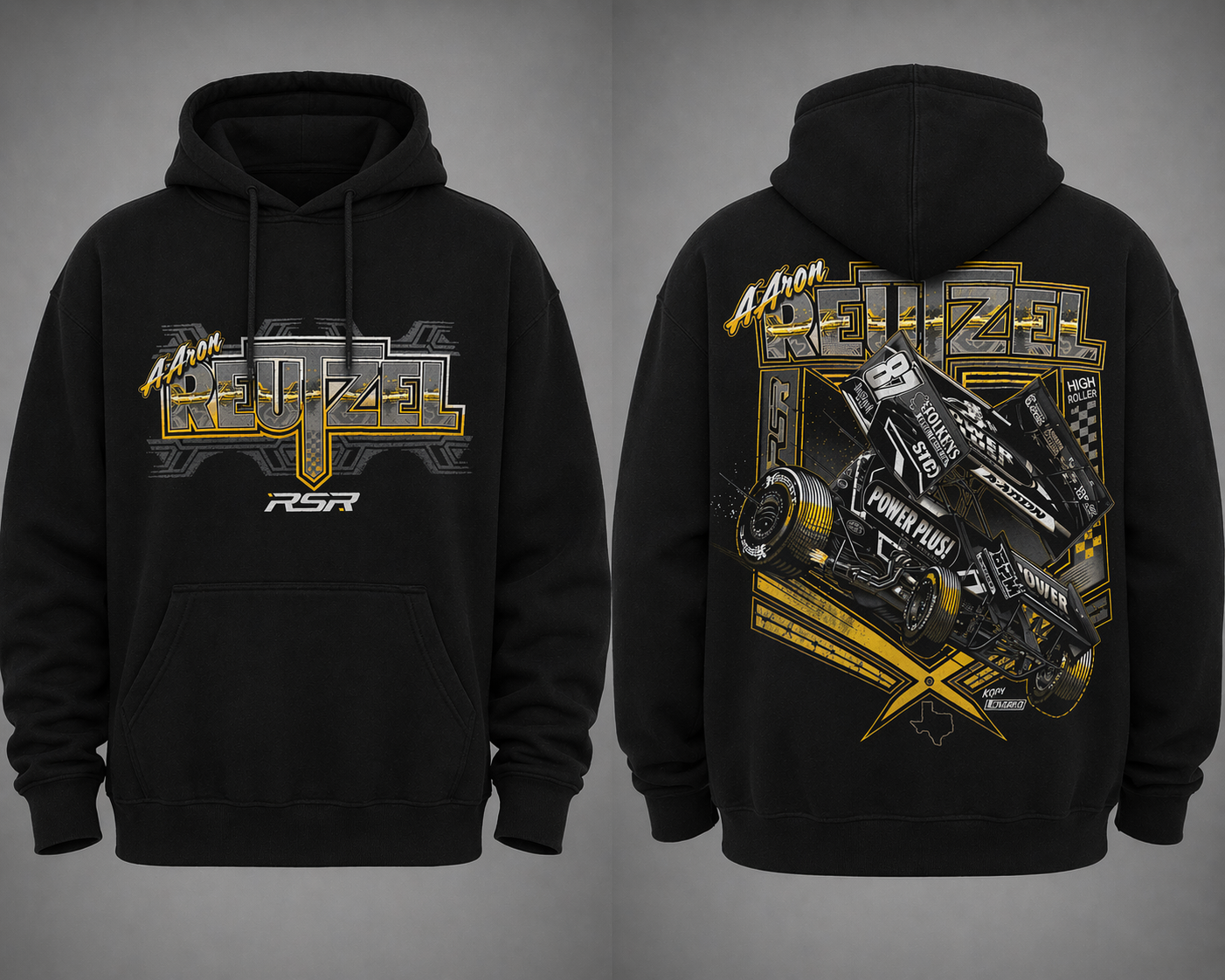 2026 RSR Reutzel Hoodie / Black and Gold Design