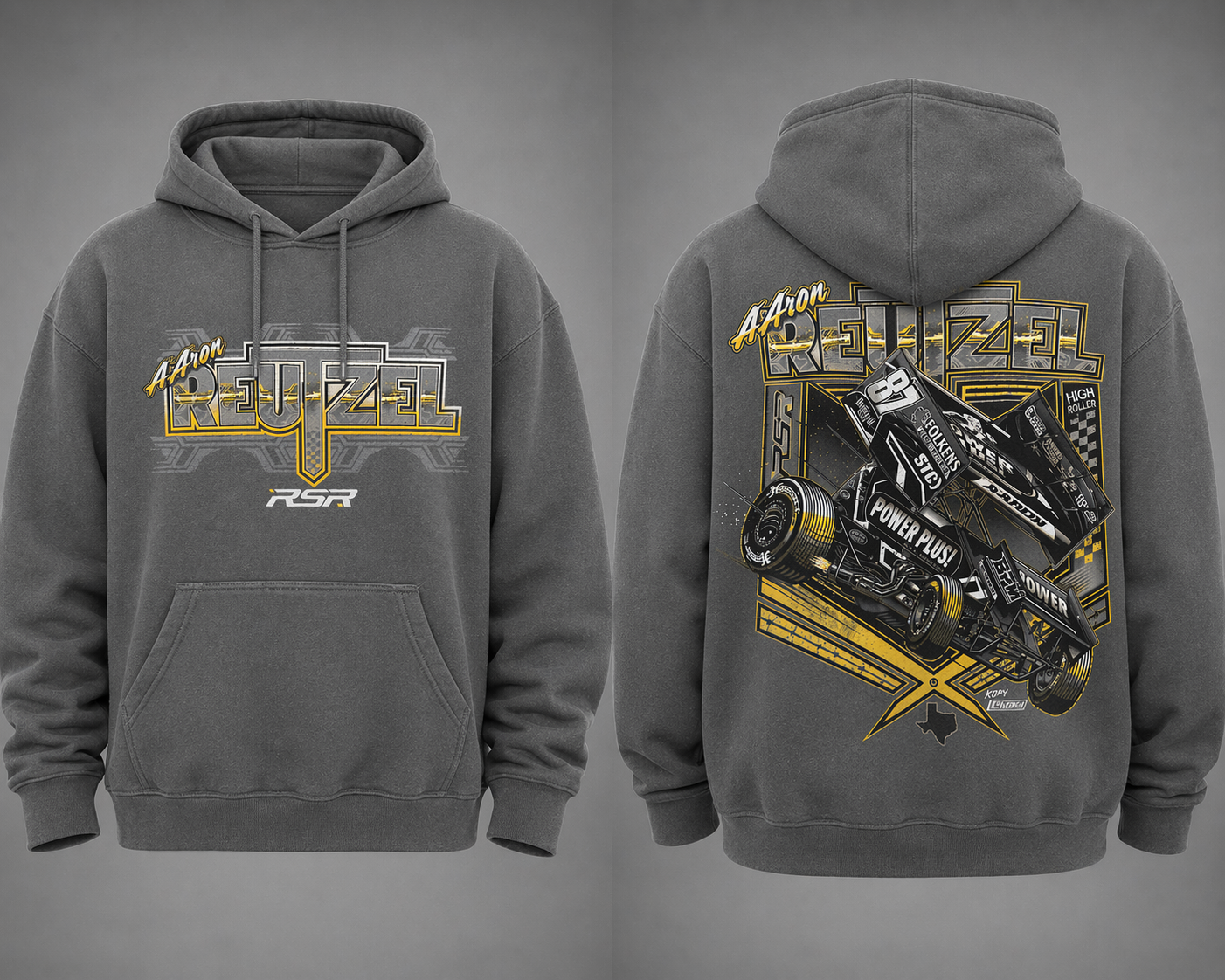 2026 RSR Reutzel Hoodie / Black and Gold Design